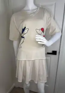 Mango Cream Graphic Tee and Skirt Set