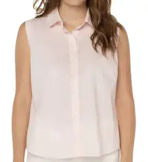NWT Liverpool Los Angeles‎ Sleeveless Poplin Button Front Shirt Top Size XS