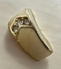 Vintage Christian Dior SINGLE Clip On Earring Gold Tone Cream Enamel Replacement