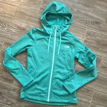 Women’s North face heathered green zip up hoodie jacket XS extra small EUC