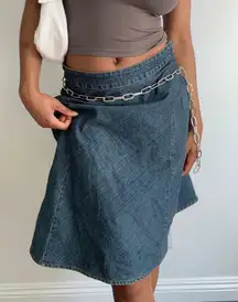 2000s Y2k Denim Midi Skirt