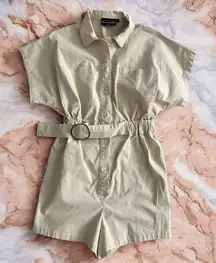 THE FIFTH LABEL Beige Khaki Belted Romper Size US 6 / UK 10