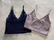 2 AEROPOSTALE Seriously Soft Seamless Ribbed Stretch Tank Tops Sz XS GUC