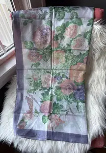 Floral Patterned 100% Silk  Women's Scarf