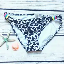 HOBIE Swim B&W Butterfly Animal Print Y2K Hipster Printed Bikini Bottom S