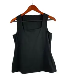 Black Sleeveless Square Neck Top Womens S