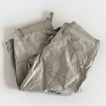 Vintage Hollister Womens Y2K Low Rise Cargo Capri Large Tan Preppy Gorpcore