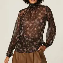 MISA Los Angeles Lulu Floral Top blouse large