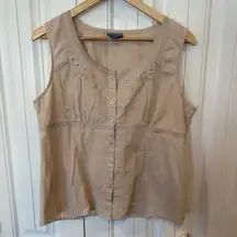 Classic Elements Tan Tank Top Size Large Petite