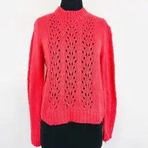 NWT Nordstrom Woven Heart Pink Loose Knit Sweater