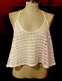 Victoria Secret Pink Racerback Lace Crop Top Size Small