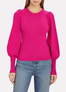 A.L.C.  Pink Lyla Puff Sleeve Sweater Ribbed Size S