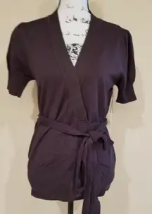 Vertigo Paris Classic Wrap Sweater Medium Office Siren Corpcore Work Top NEW