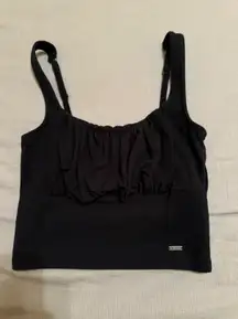 Black Cropped Tank-Top