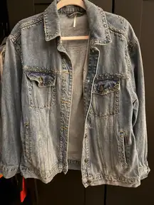 Free People Studded Jean Jacket