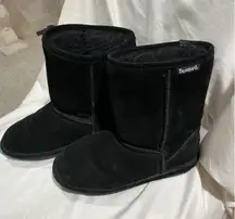 Woman’s Bear Paw Emma Sport Sheepskin Pull On Boots Black Size 7
