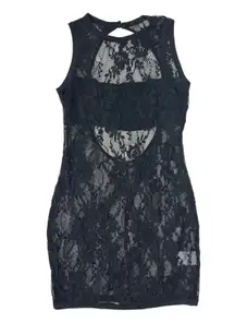 White Fox Boutique - Uncut Moments Sleeveless Lace Mini Dress in Black