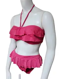 Kenneth Cole Reaction Pink Ruffle Bikini (M)