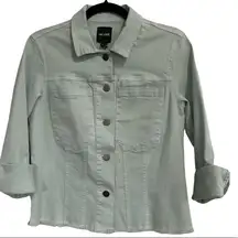 Nic + Zoe‎ Super Stretch Denim Jacket with Raw Hem Size Small