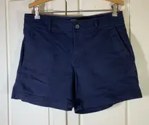 Gap Women Navy Blue 5 Inch Short Casual Shorts Everyday Chino Preppy 8 Basic