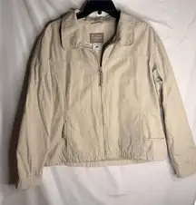 Columbia Women’s XL Canvas Utility Jacket Khaki Tan Full Zip Outdoor Field Coat