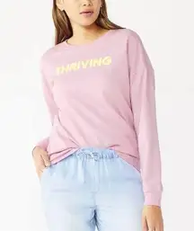 Nine West Lilac “Thriving” Crew Neck Sweatshirt size Medium Like New