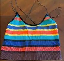 Striped Stretchy Crop Tank