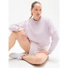 Athleta S Easy Fleece Doman Crop Sweatshirt Lilac Sky Small Regular