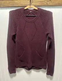 Lululemon The Sweater The Better Heathered Bordeaux Drama Knit Pullover No Tag
