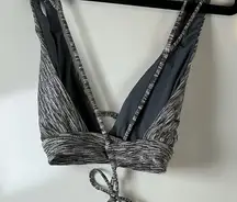 BECCA Gray Patterned Bikini Top