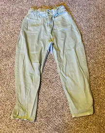 💜Zara Slouchy Paperbag Waist Mom Boyfriend Jeans in Green 🎁