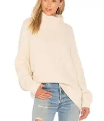 Free People Women's OB674770 Size S Cream Swim Too Deep Turtleneck Sweater NWT