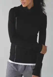 Lululemon Bhakti Long Sleeve Thumbhole Full Zip Yoga Jacket Black 8