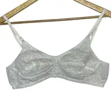 Derifik‎ Lingerie Women's B Cup Bra White Floral Ditsy Simple Unlined