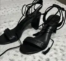 Ralph Lauren Black Lace-Up Heels