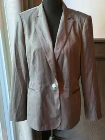 Calvin Klein Women's One Button Lux Blazer with 2 pockets