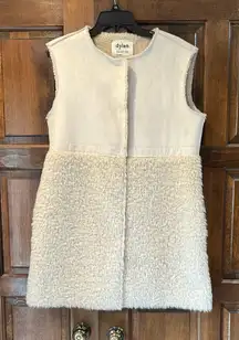 Dylan Los Angeles Reversible Vest Womens Outerwear Faux Fur Snaps Luxury Cream