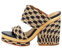 Tory Burch Lola Wedge Jute Slides Navy size 5