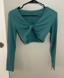 Garage Green Seamless Long Sleeve Crop Top 