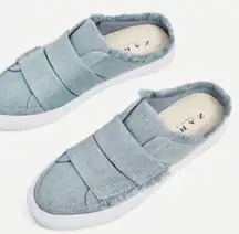 Zara blue denim distressed sneakers