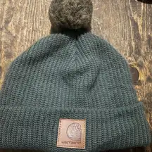 Carhartt Women's Green Green Knit Toboggan With Pom Pom