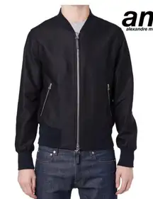 AMI Alexandre Mattiussi AMI PARIS  Zip Track Jacket Drill Bomber XL Black Wool