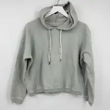 Aerie Green Cropped Hoodie Size Medium Boho Fall Cozy Basics