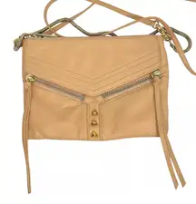 Trigger Tan Leather Crossbody Handbag Clutch Purse MSRP $195