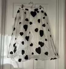 J.Crew heart print midi skirt