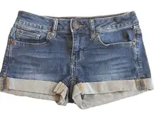 So shortie jean shorts size 0 cuffed shorts