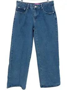 Edikted Wide Leg Denim Jeans Women's Size Medium Blue 100% Cotton EUC