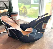 Denim Wedge Heel