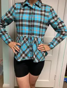 Sundance Peplum Plaid Flannel