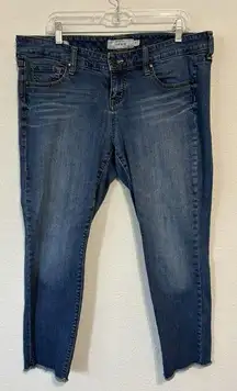 Torrid Jeans Womens Boyfriend Crop Size 14 Vintage Stretch Raw Hem (d)